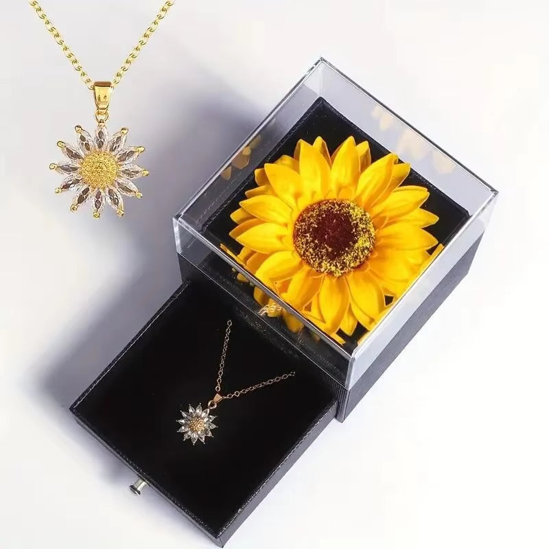 Elegant Sunflower Necklace Gift Set - Celebrate Love, Loyalty， Perfect for Mother'S Day, Birthdays, Valentines, Weddings