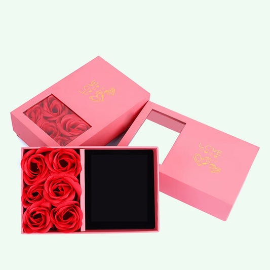 Rose Jewelry Box, Six Flower Ring Box, Valentine'S Day Gift Jewelry Packaging Box, Pendant Necklace Box