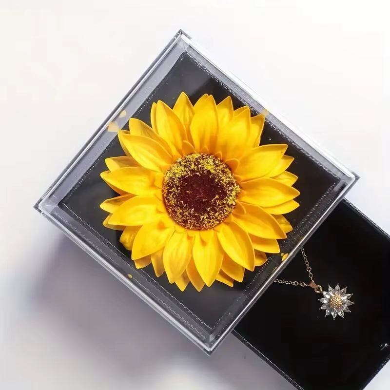 Elegant Sunflower Necklace Gift Set - Celebrate Love, Loyalty， Perfect for Mother'S Day, Birthdays, Valentines, Weddings